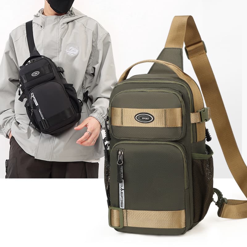 Cross-Border New Style Chest Bag, Casual Men's Crossbody Bag, Outdoor Shoulder Bag, Backpack, Large Capacity Couple's Bag, Men's Waist Bag