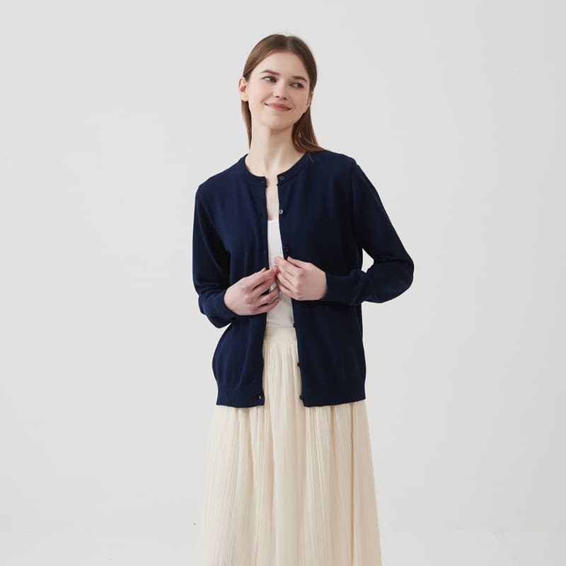 2026 Spring/Autumn Lightweight Pure Cotton Women's Cardigan Knit Jacket Adult Female Top Thin Multi-Color Sweater
