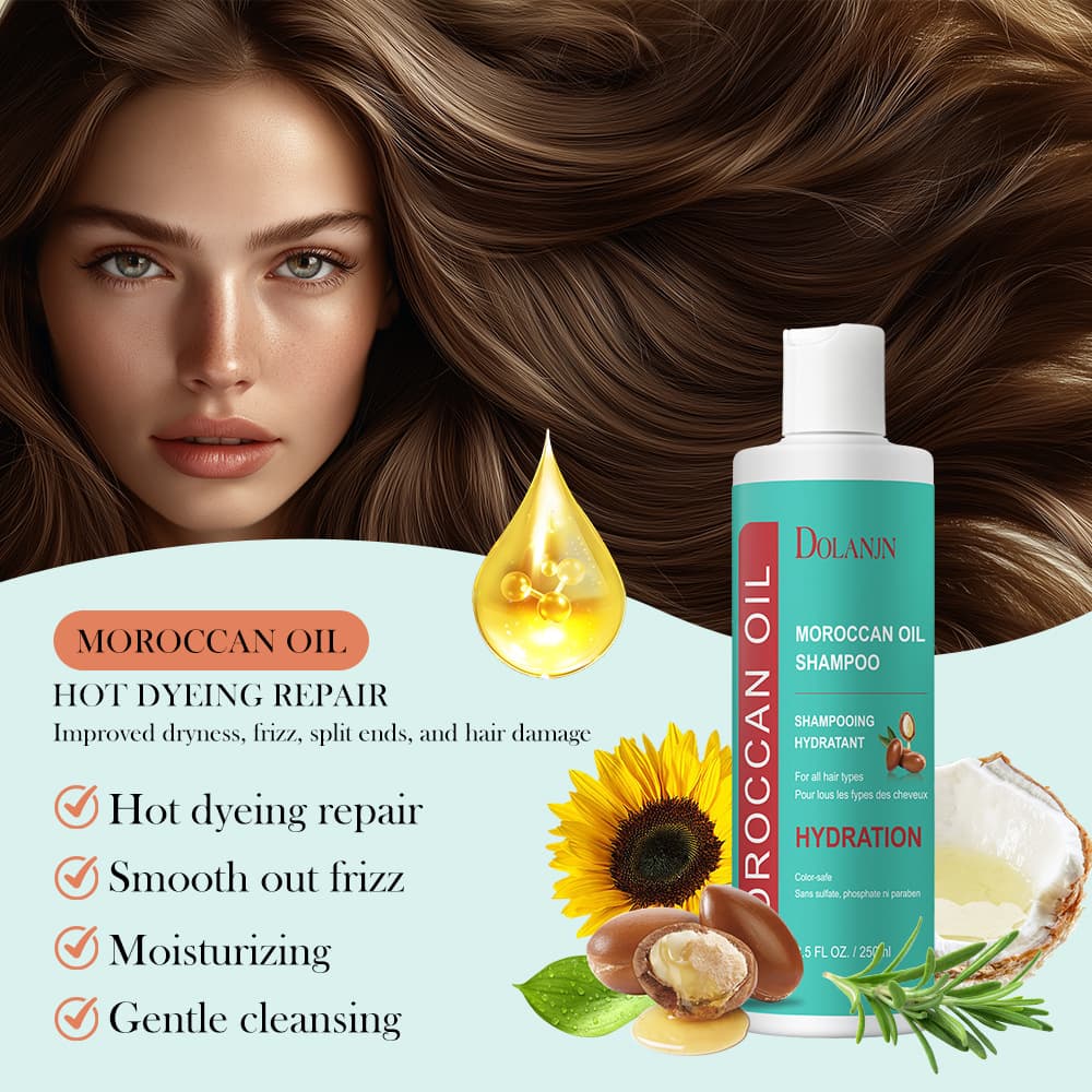 Foreign trade cross-border Amazon popular Moroccan oil shampoo anti-dandruff, anti-itch, nourishing, oil-controlling and fluffy factory wholesale
