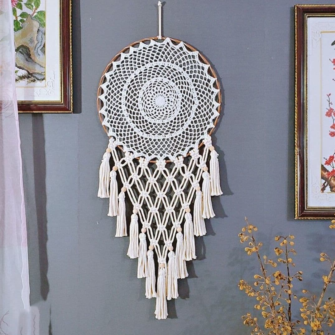 Large Feather Dreamcatcher Decor for Wedding Scene Settings, Indoor Hanging Ornament Cross-border E-commerce