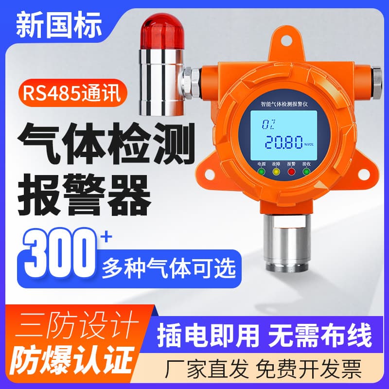 Industrial Fixed Combustible Gas Detection Alarm, Oxygen Carbon Monoxide Hydrogen Sulfide Ammonia Concentration Detector