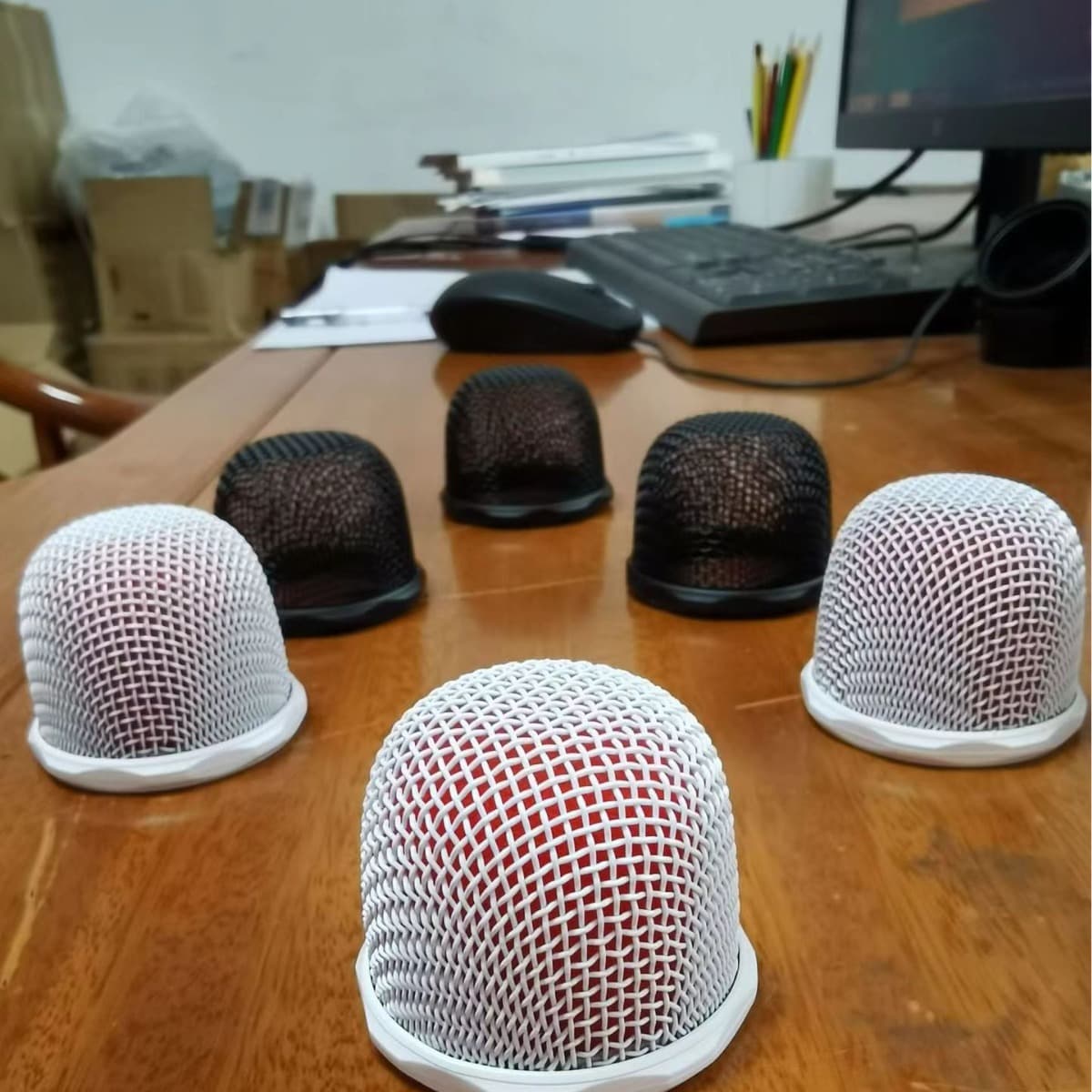 KY9 Speaker Metal and Plastic Mesh Head, Karaoke Machine Microphone Integrated Mesh Cover, Dynamic