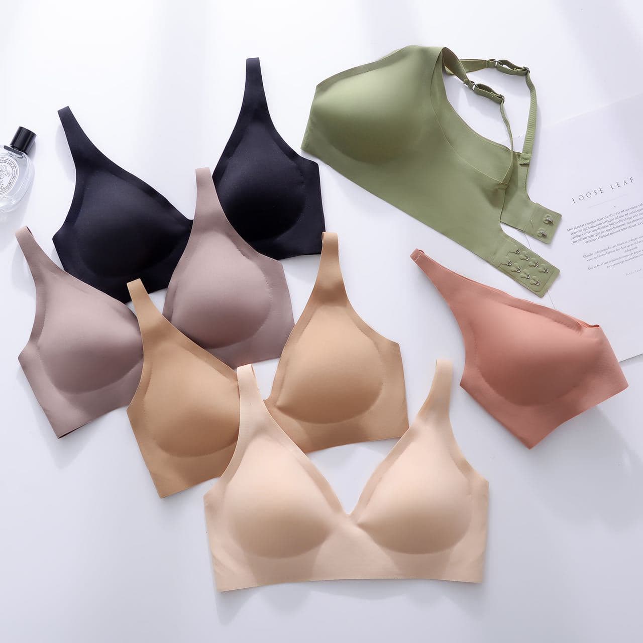 Seamless Jelly Sports Bra Women's Small Chest Gathered No Steel Ring One-piece Sleep Beauty Back Bra Summer Thin Style