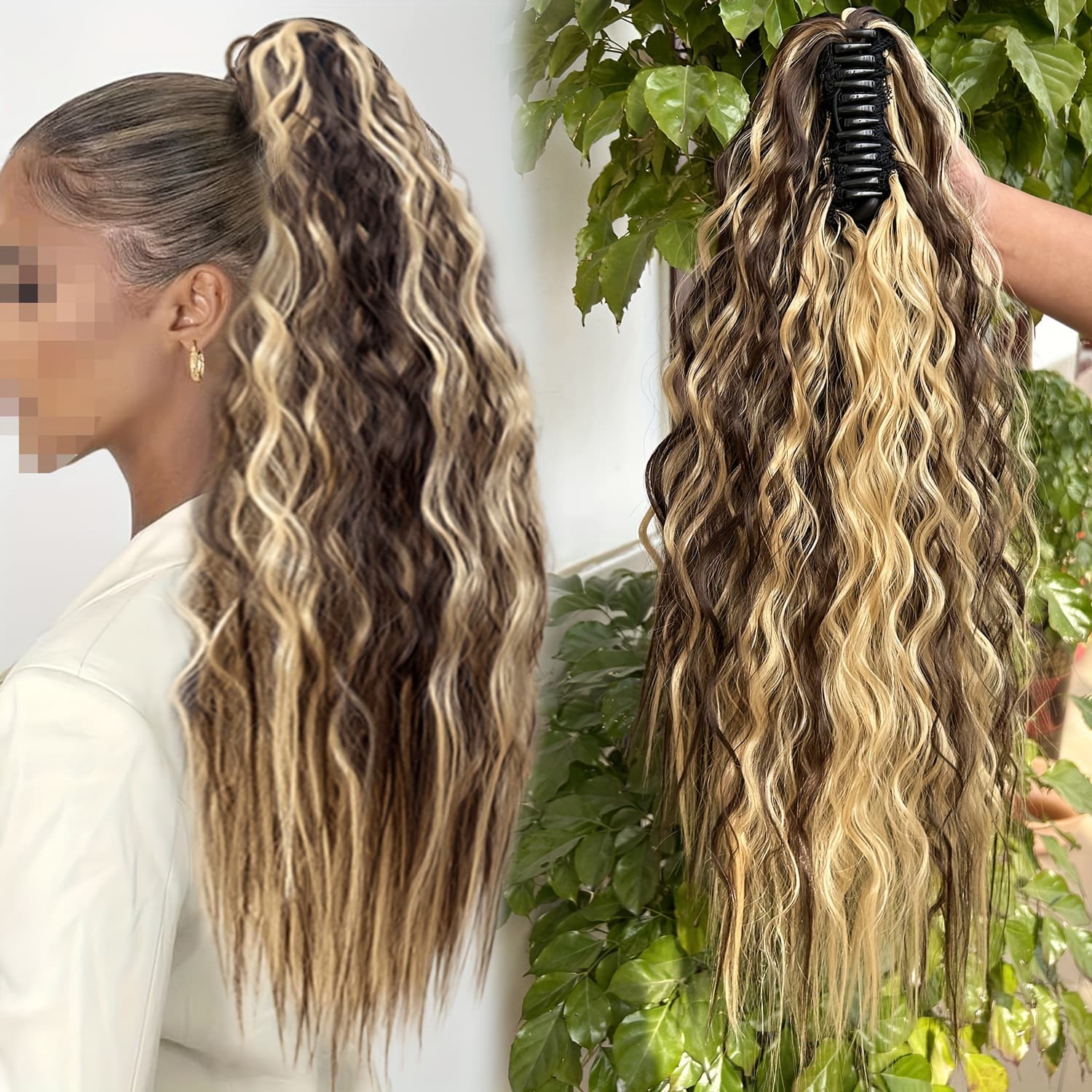 European and American Style Ponytail Clip-In Small Curly Ponytail Wig
