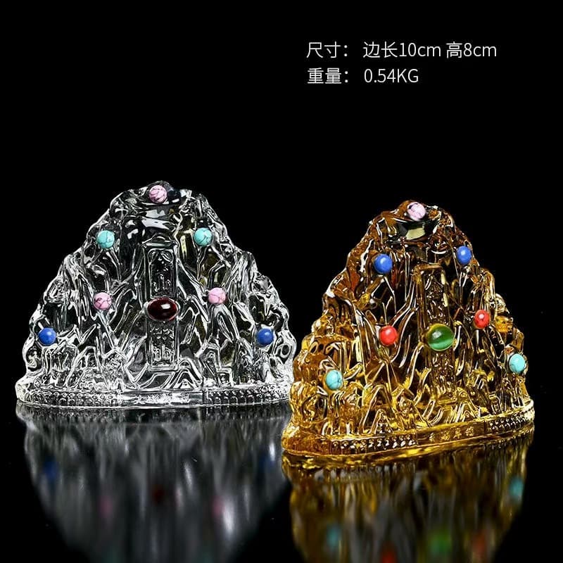 Crystal Gold and Silver Mountain Burial Accessories, Interment Ornaments, Seven Star Plates, Granaries, Scholar's Four Treasures, Wholesale Funeral Hall Decorations