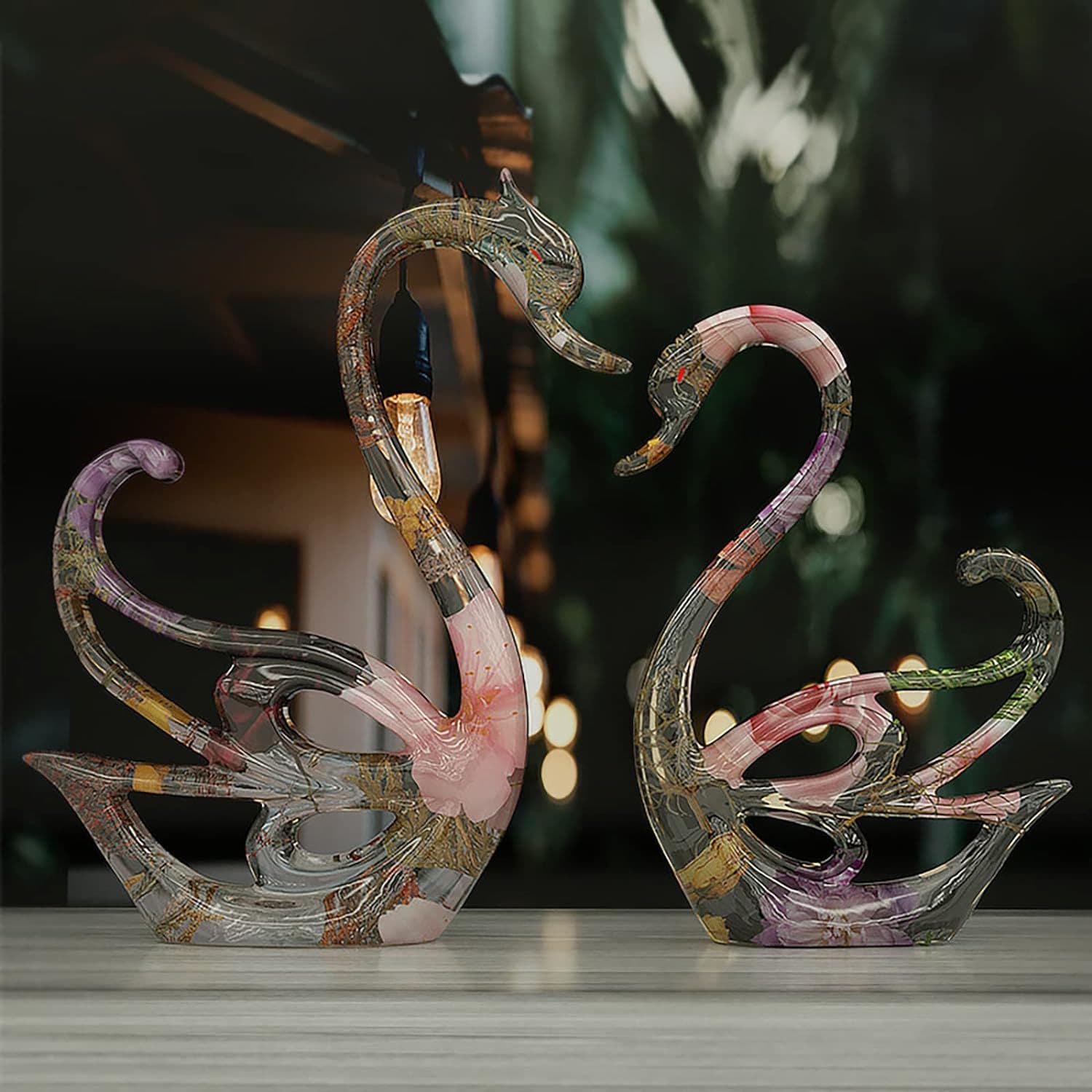 Epoxy Resin Left and Right Swan Ornament Silicone Mold, Resin DIY Minimalist Animal Goose Home Decor