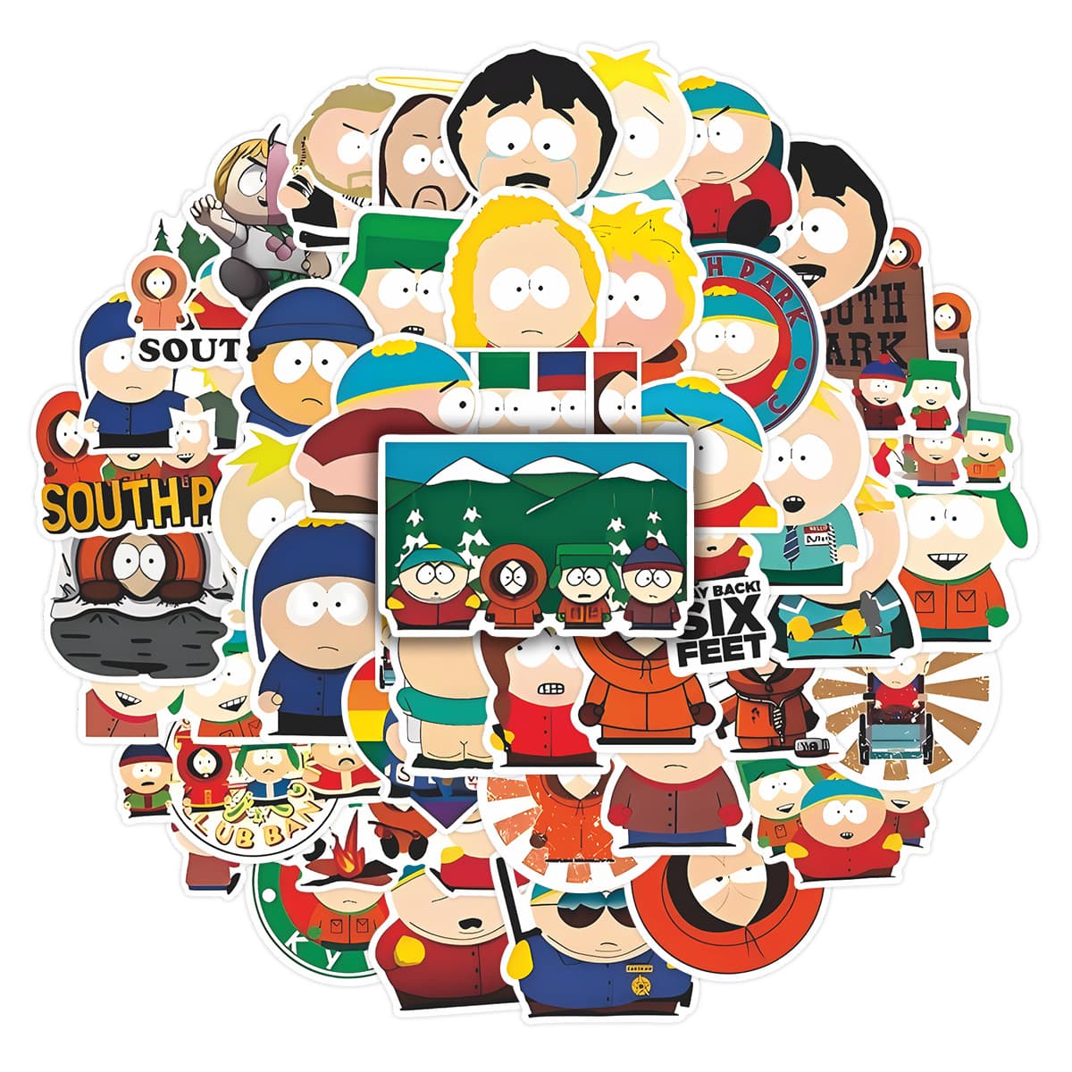 55 sheets/South Park cartoon character cultural and creative stickers diy handbook notebook waterproof decorative stickers wholesale