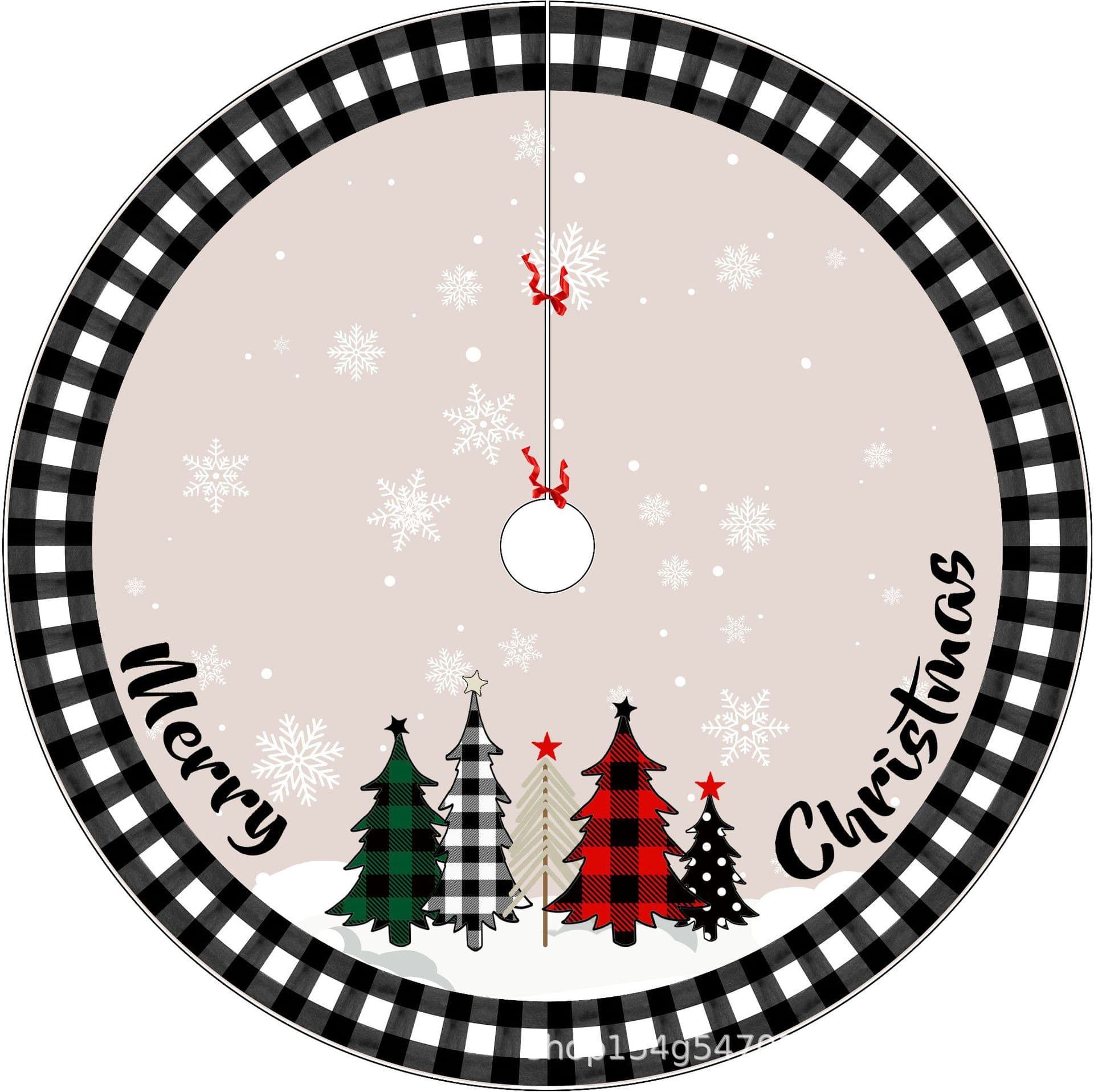 Amazon temu popular Christmas decorations Christmas tree skirt apron Christmas tree base pad short plush Christmas