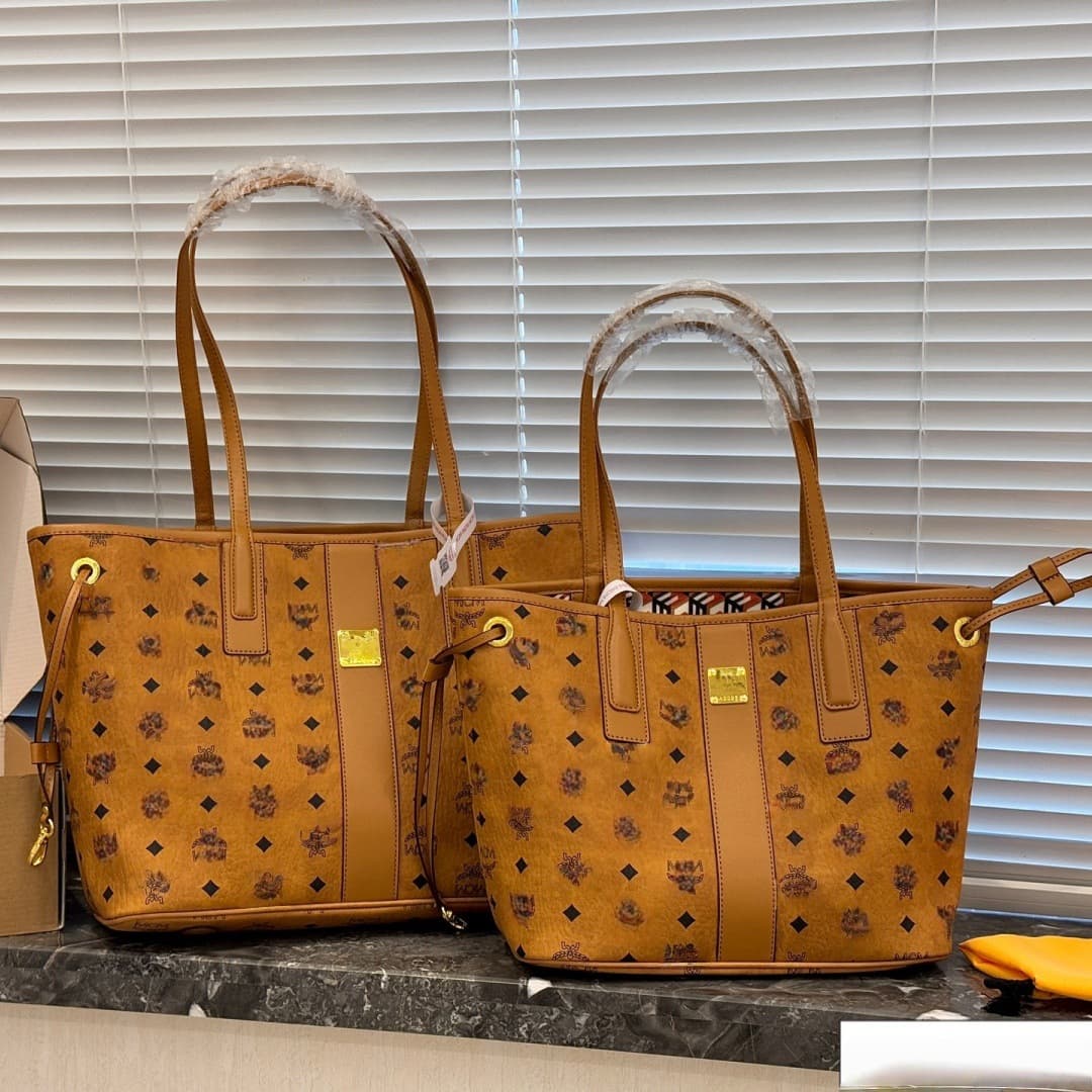 Tote Bag Genuine Leather Women's High Quality M+C Mother-Child Tote Bag New Large Capacity Shopping Bag Handbag