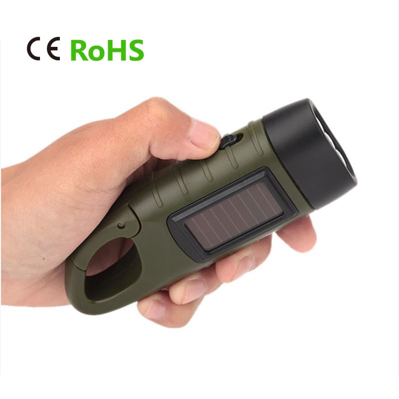 Amazon outdoor solar-powered hand-crank flashlight for camping
