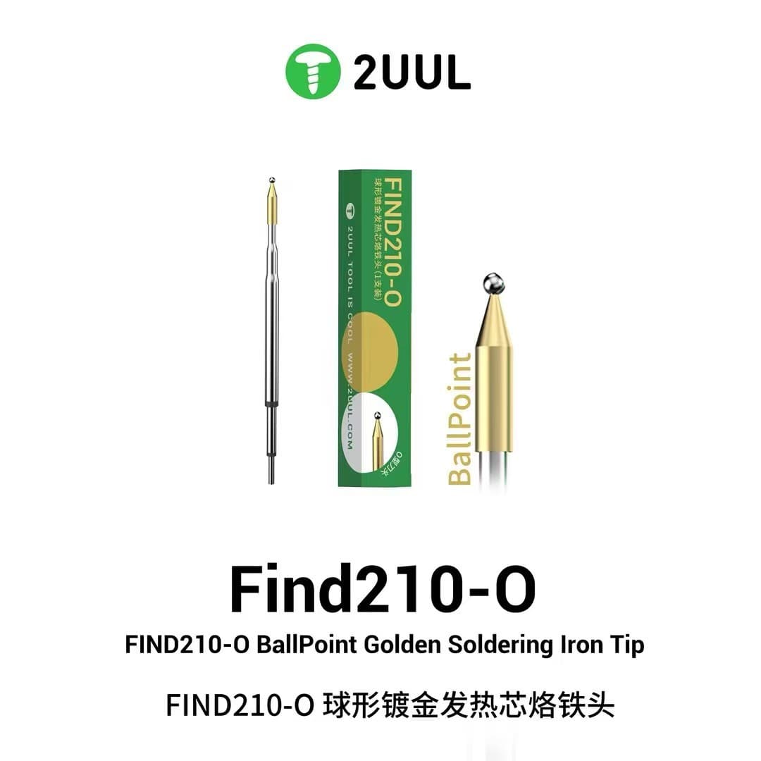 2UUL Find210-O Round Gold-Plated Soldering Tip Heating Core, Integrated Soldering Iron Tip for Mobile Phone Repair Motherboard
