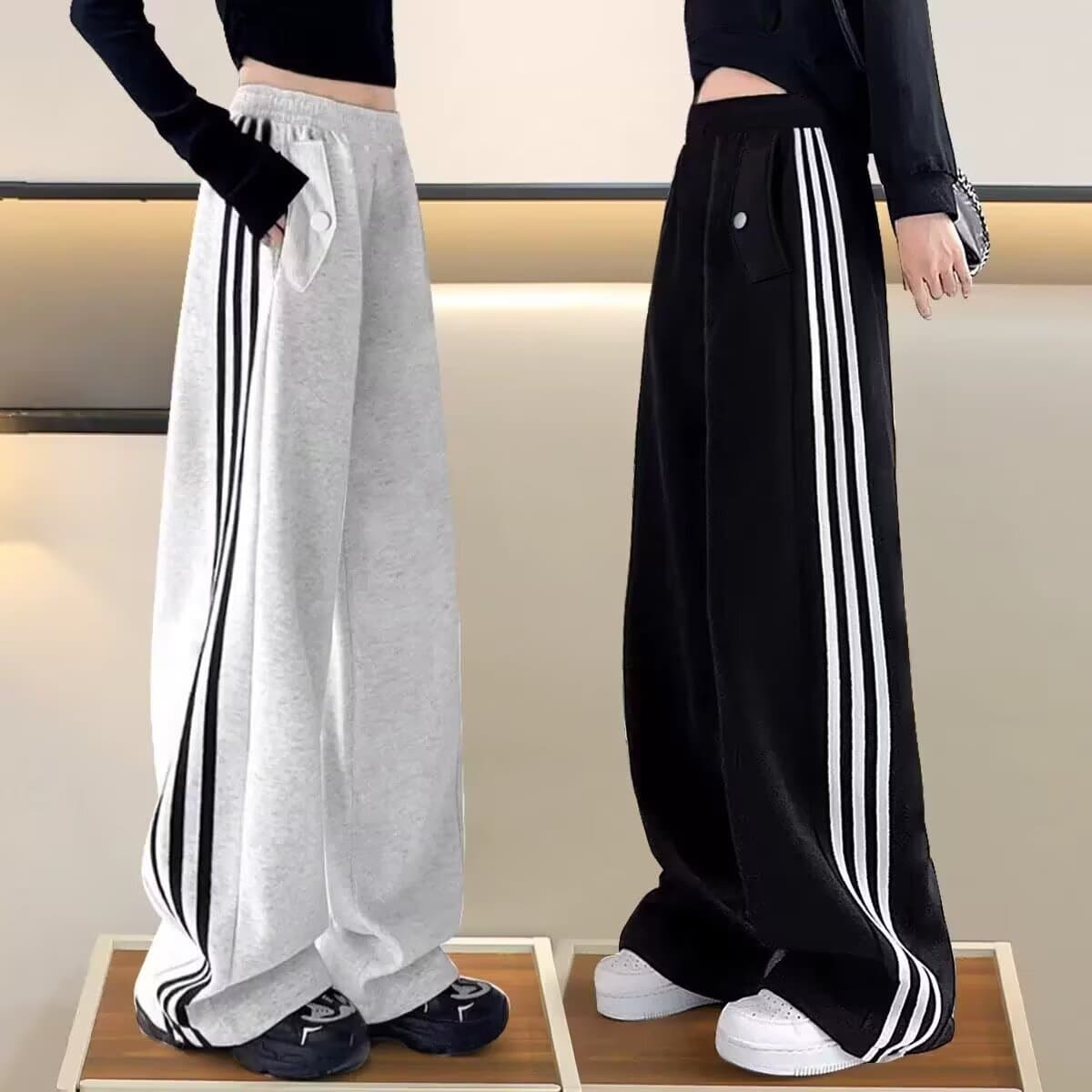 Kids' Side Stripe Sweatpants Versatile Long Pants Boys' Spring/Autumn Sports Pants Trendy Knit Pants for Big Kids