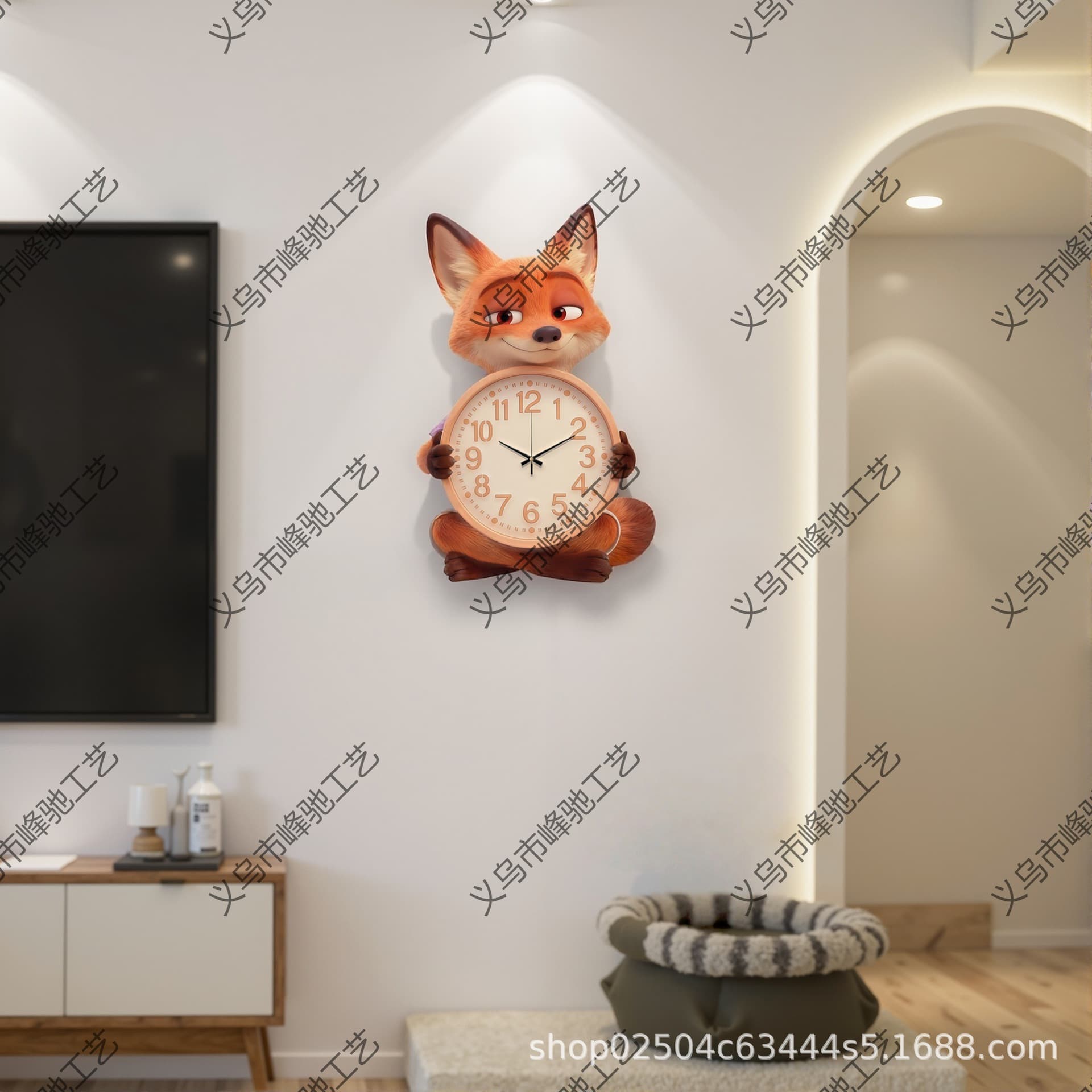 Zootopia Fox Nick Rabbit Judy Creative Silent Wall Clock Casual and Fashionable New Guest Restaurant Clock