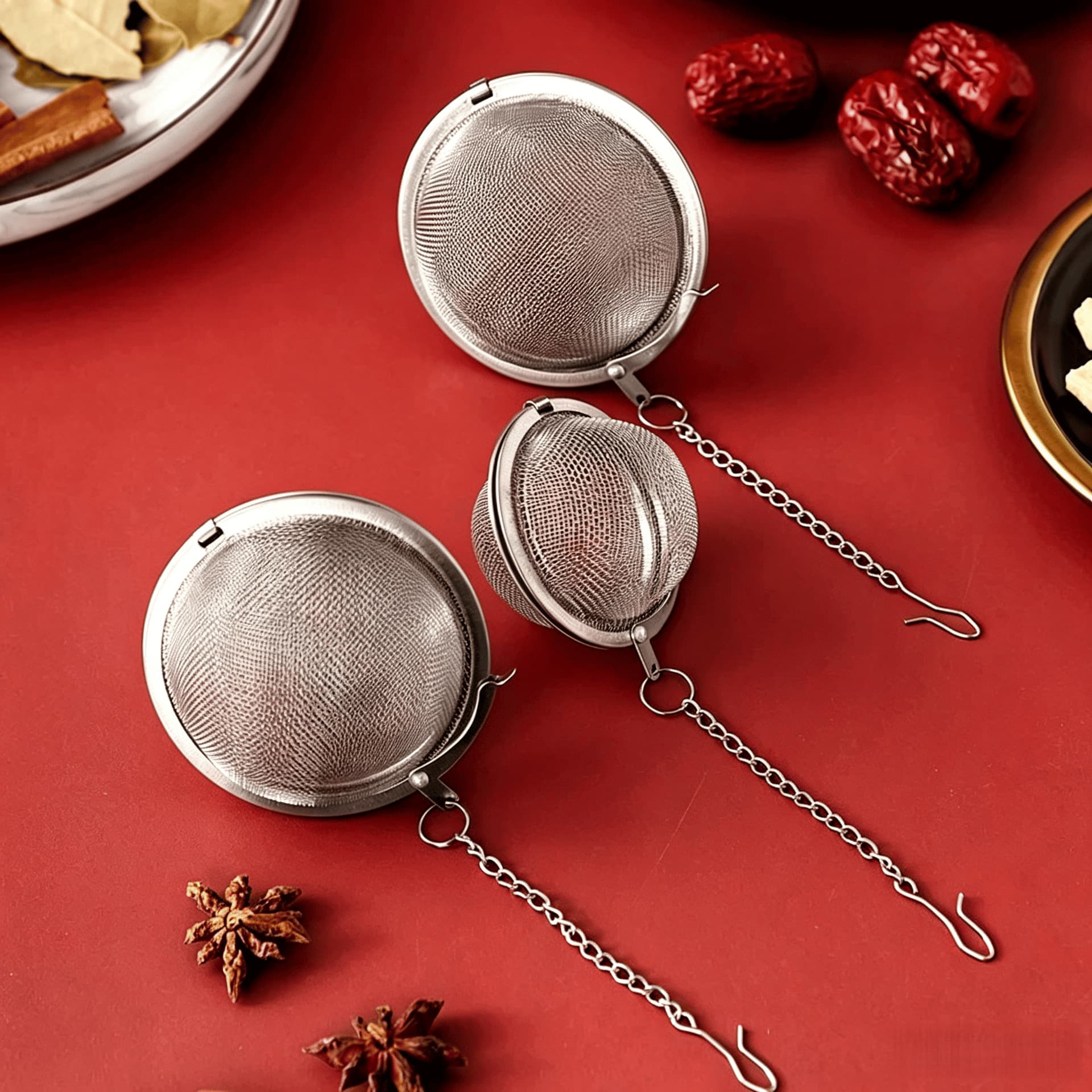 Stainless Steel Seasoning Ball Spice Infuser for Hot Pot, Large Stainless Steel Strainer Ball for Soup and Stews