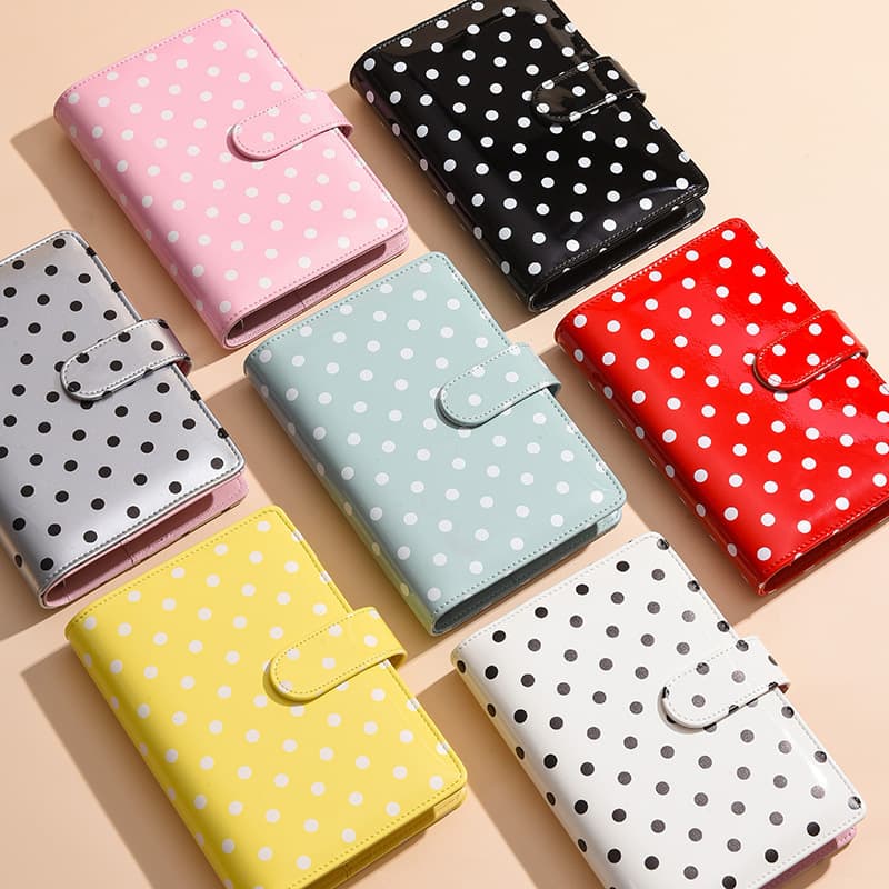 Cross-border Creative Round Polka Dot Planner Custom A6 Refillable Macaron Cash Budget Notebook