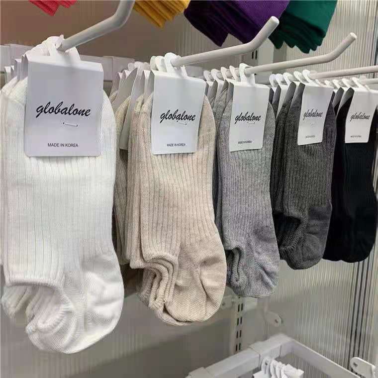 New Women's Summer Short Socks, Solid Color No-Show Socks, Retro Contrast Color Japanese Style Short Tube Socks, Simple Korean Short Socks