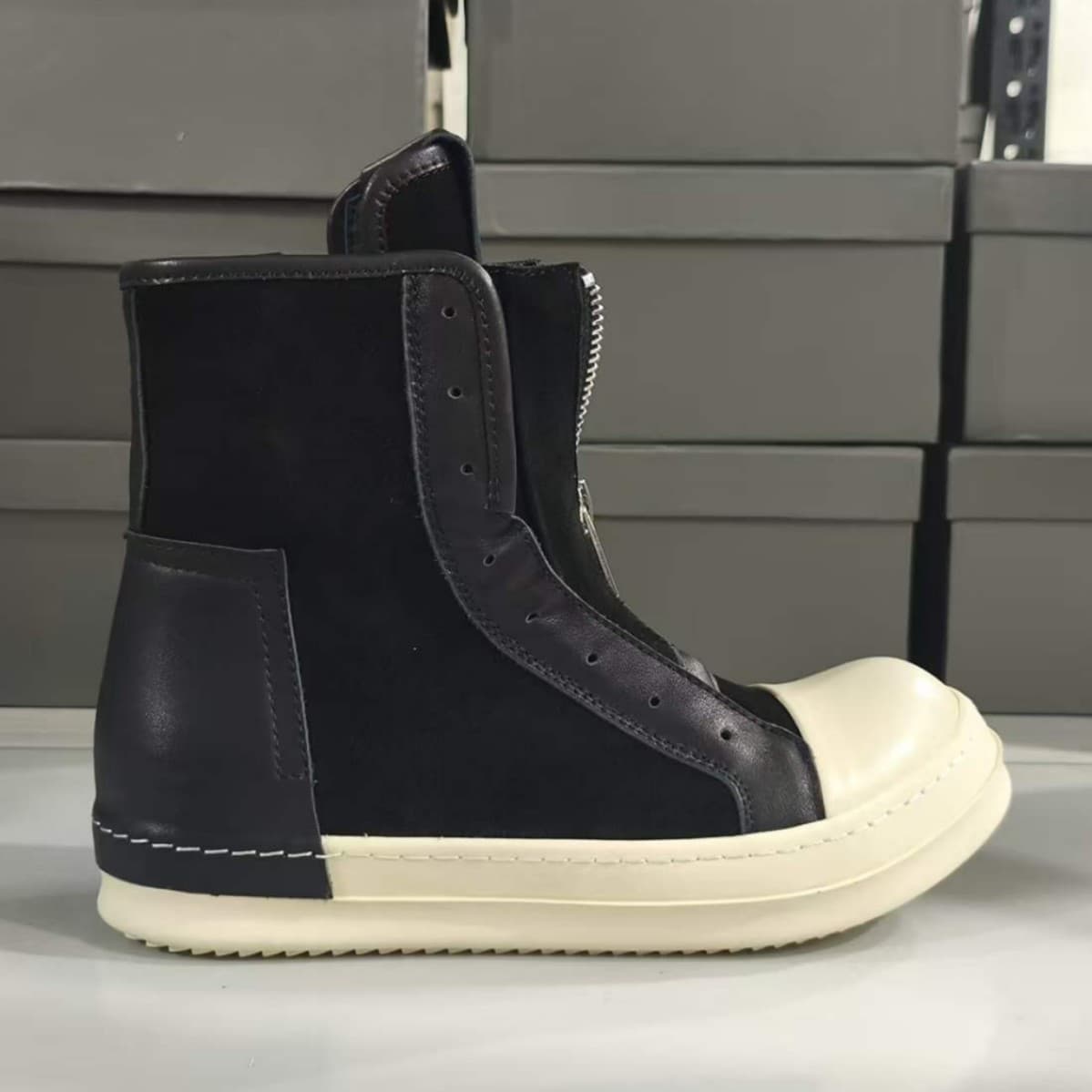 Ro High-Top Shoes Men's Wallet Leather Bag New Style Milk-Scented Height-Increasing Thick-Soled Casual Fashion Sneakers Short Boots Couple Style Foreign Trade
