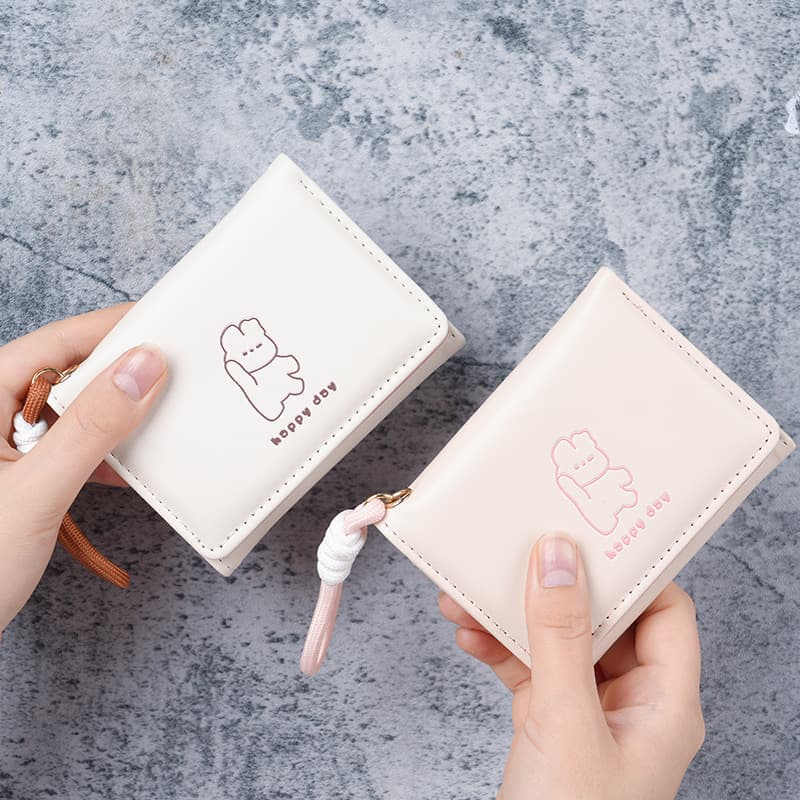 Cute wallet cartoon cute student children's coin purse card holder all in one anime folding small wallet ins style