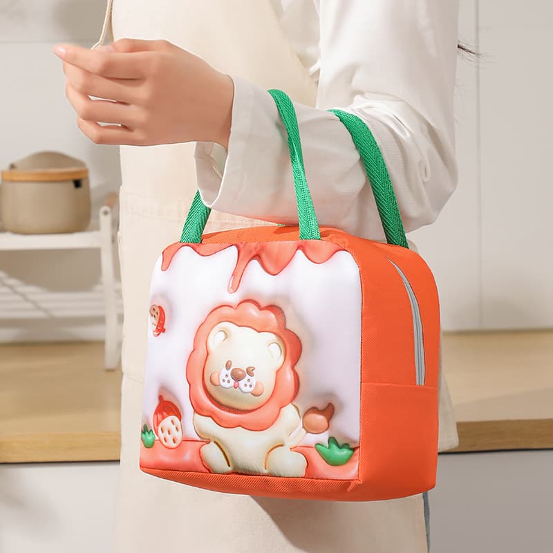 3D three-dimensional printed cartoon meal bag, hand-held lunch bag, cute and clear, thermal insulation lunch bag, ice box, ice bag