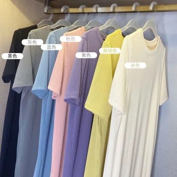 2026 new summer fashion fashion slit over the knee T-shirt mid-length dress summer nursing top maternity skirt women