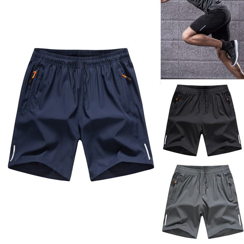 Summer Ice Silk Sports Men's Five-Point Shorts, Large Size, Thin, Breathable, Loose, Casual, Quick-Dry Pants for Men Running