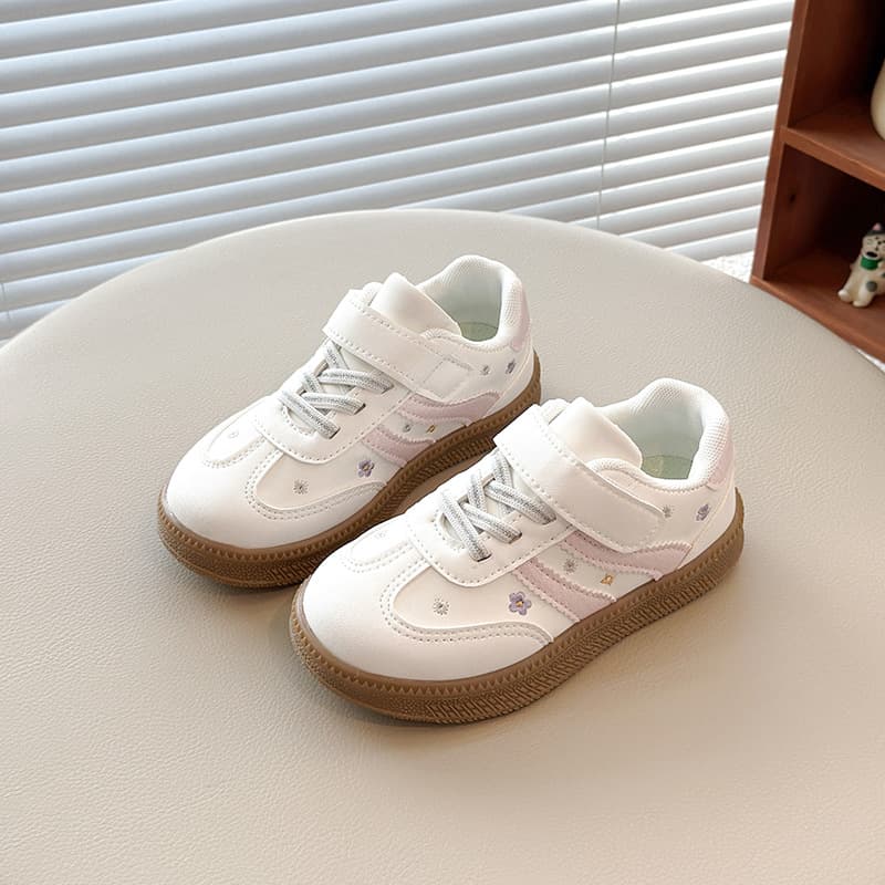 2026 Spring New Kids Sports Skate Shoes, Girls Fashion Flower Mid-Large Kids Casual Skate Shoes, Fashion German Training Shoes