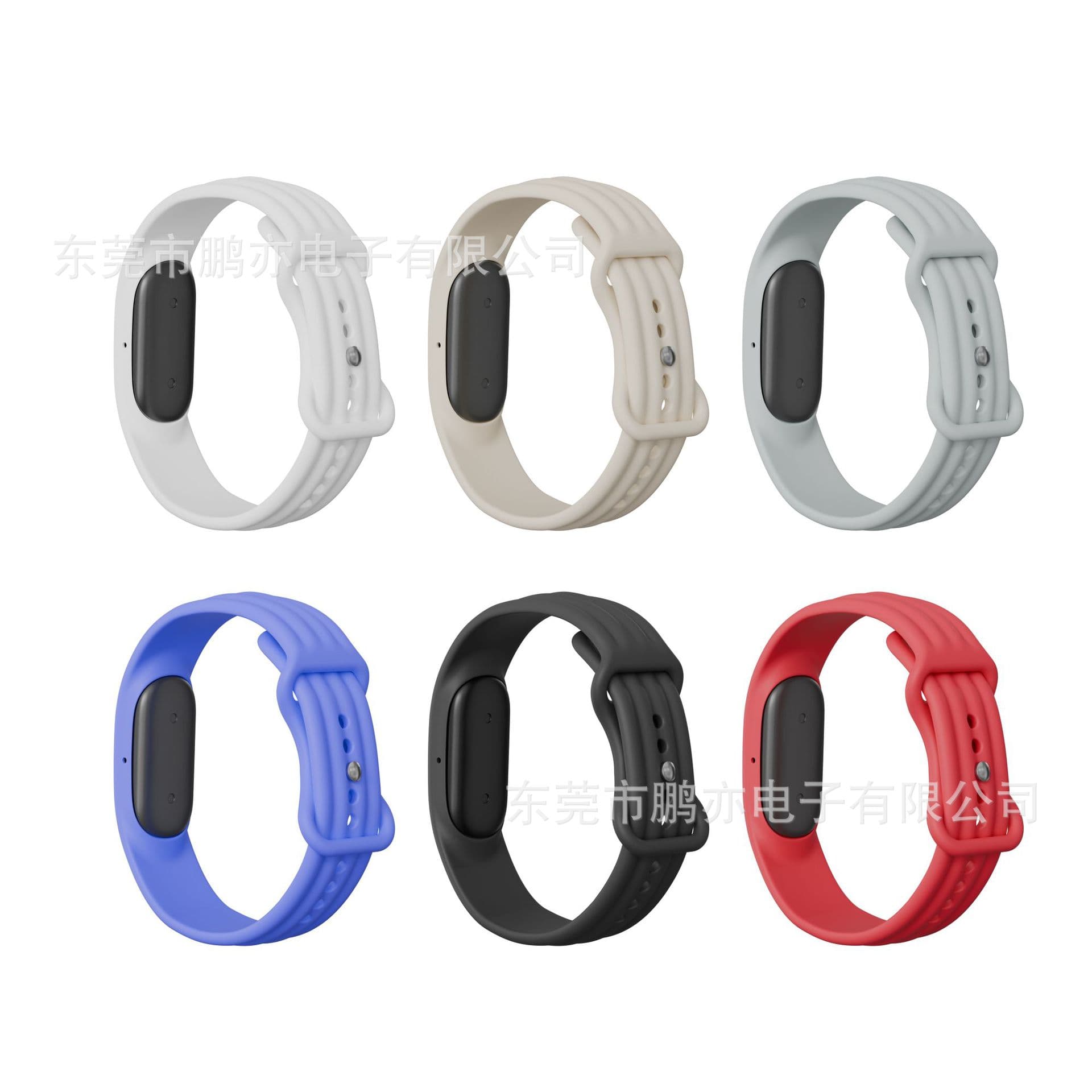 Silicone Band for Google Fitbit Air Strap 8-Buckle Design