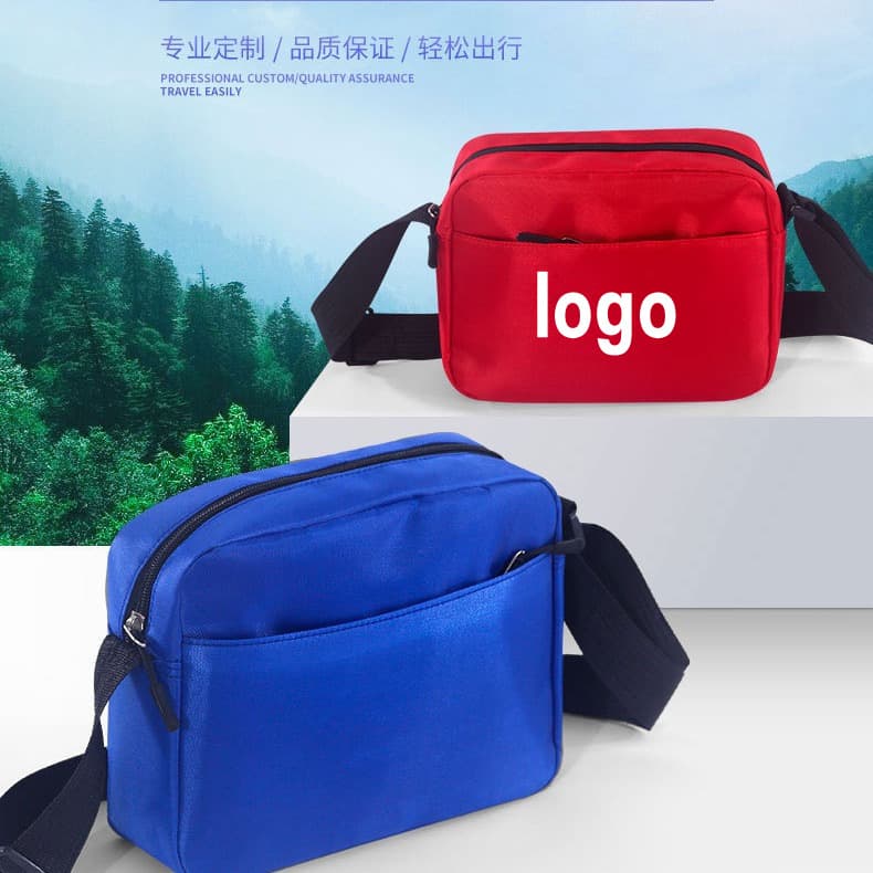 Wholesale Custom Printed Promotional Gift Shoulder Crossbody Bag with Logo, Solid Color Horizontal Style for Women Travel Sports