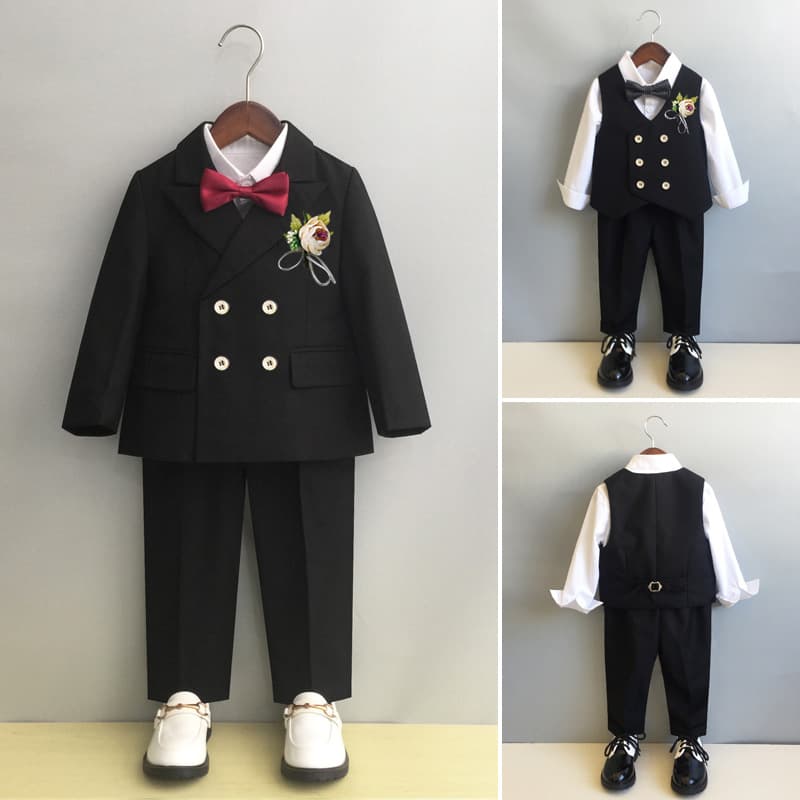 Boys' Suit Set, Autumn/Winter Flower Boy Wedding Suit, Baby Toddler Suit, Piano Performance Outfit, Summer