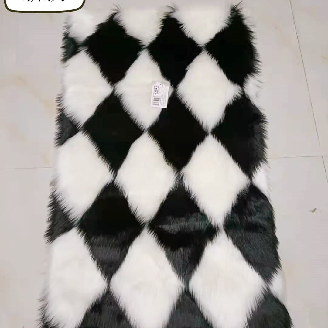 Faux Wool Diamond Rug for Living Room Bedroom Long Plush Washable Full Coverage Modern Nordic Ins Style Rug Factory Supply