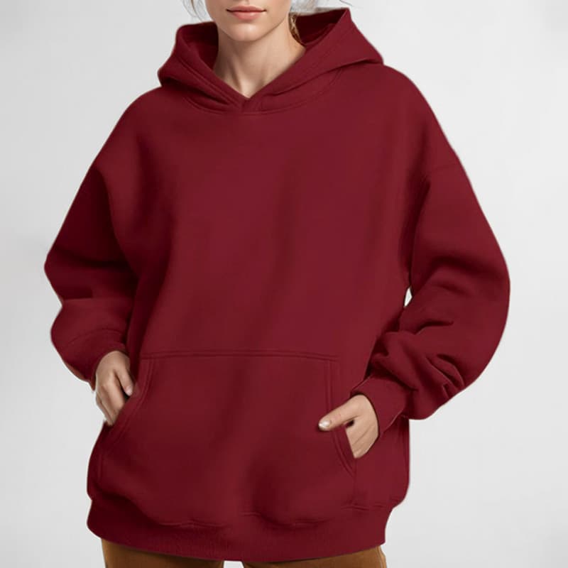 New Fashion Women's Hoodie for Fall/Winter, Solid Color, Loose Fit, Casual Long Sleeve, In Stock