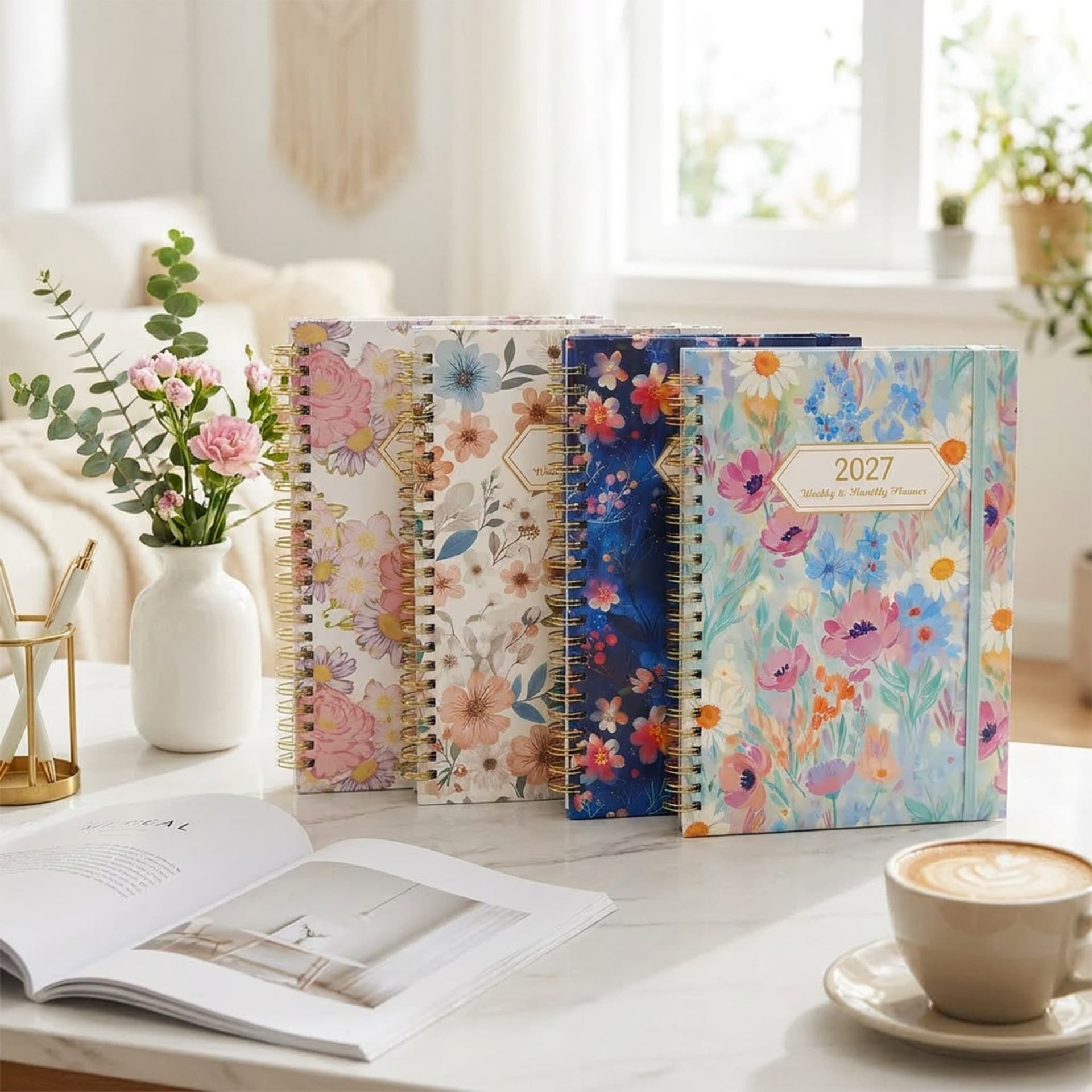 2027 A5 Spiral Weekly Planner English Custom Agenda Notebook