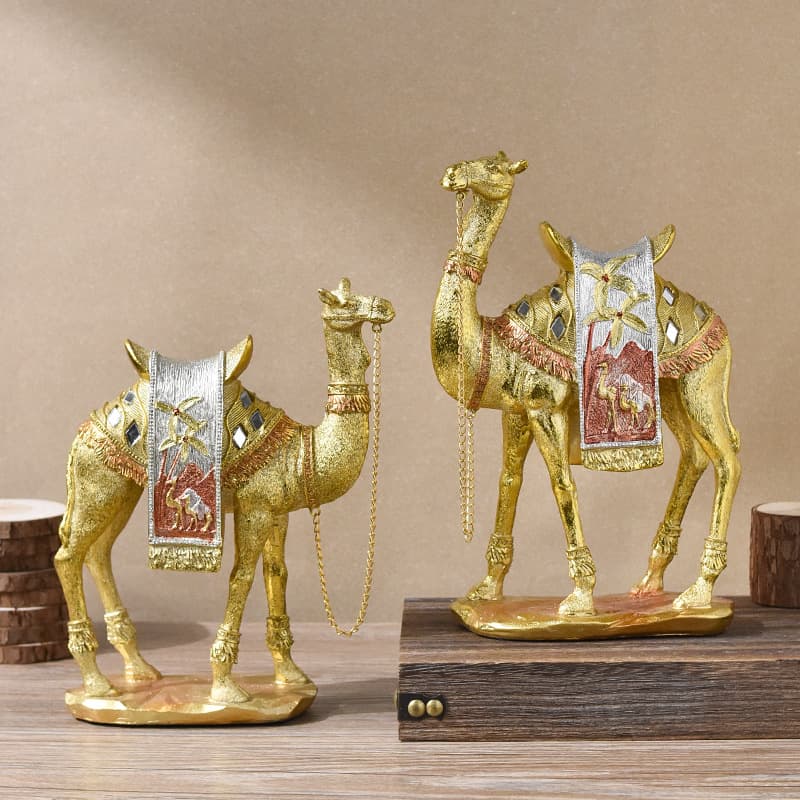 Luxurious Artistic Camel Figurine Middle Eastern Classical Style New Home Living Room Cabinet TV Stand Decorative Items