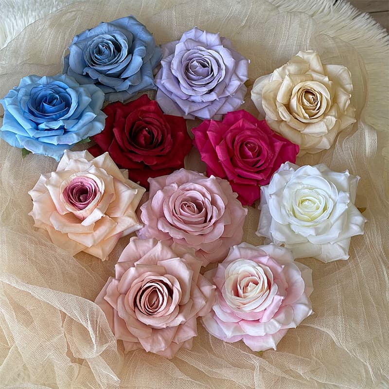 10cm Vintage Rose Heads, Artificial Hairpin Flowers, Headband DIY Materials, Hair Accessories, Fake Flower Parts