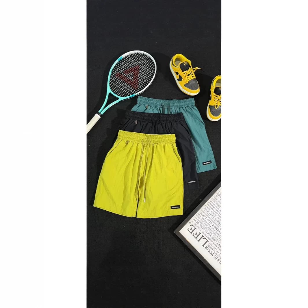 Summer Simple Thin Shorts Men Beach Mid-Length Shorts Loose Teenager Straight Cargo Casual Street 5-Inch Shorts Trend