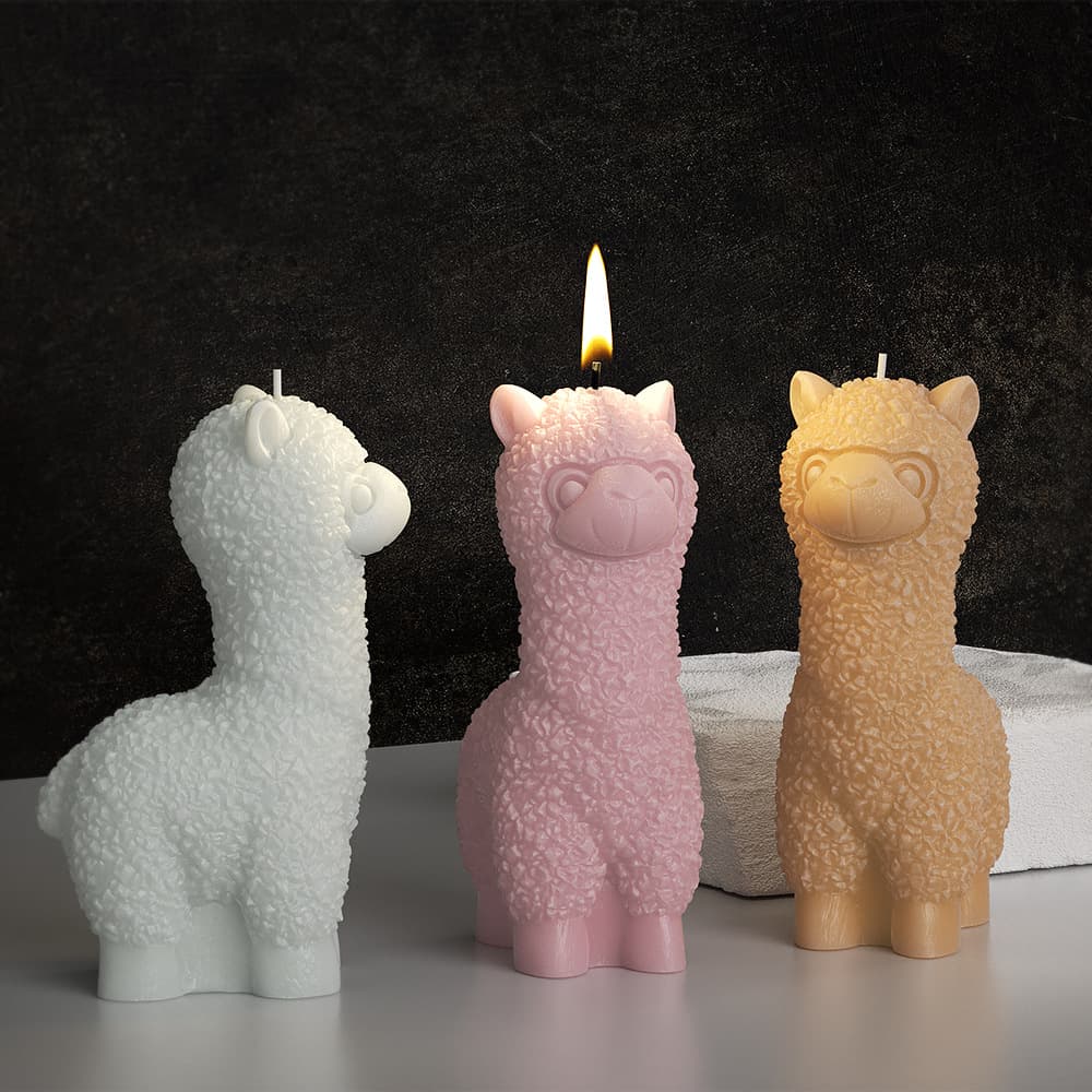 Alpaca Candle Mold Cute Animal Shape Cartoon Scented Candle Decoration Resin Alpaca Shape Silicone Mold