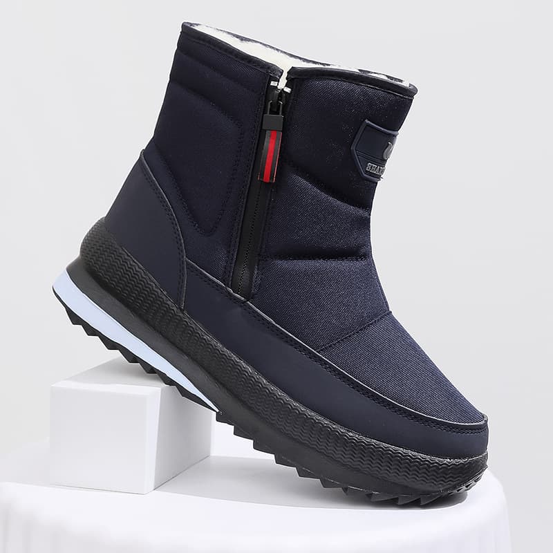 Men's winter outdoor thickened snow boots, plus size, fleece-lined cotton shoes, waterproof snow boots for the elderly, warm and casual cotton boots