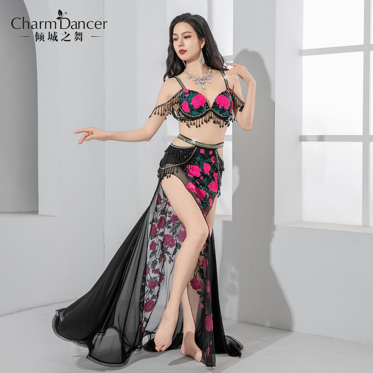 Qingcheng Dance New Belly Dance Performance Costume Sequins Embroidery Crystal Beads Oriental Dance Solo Group Stage Outfit