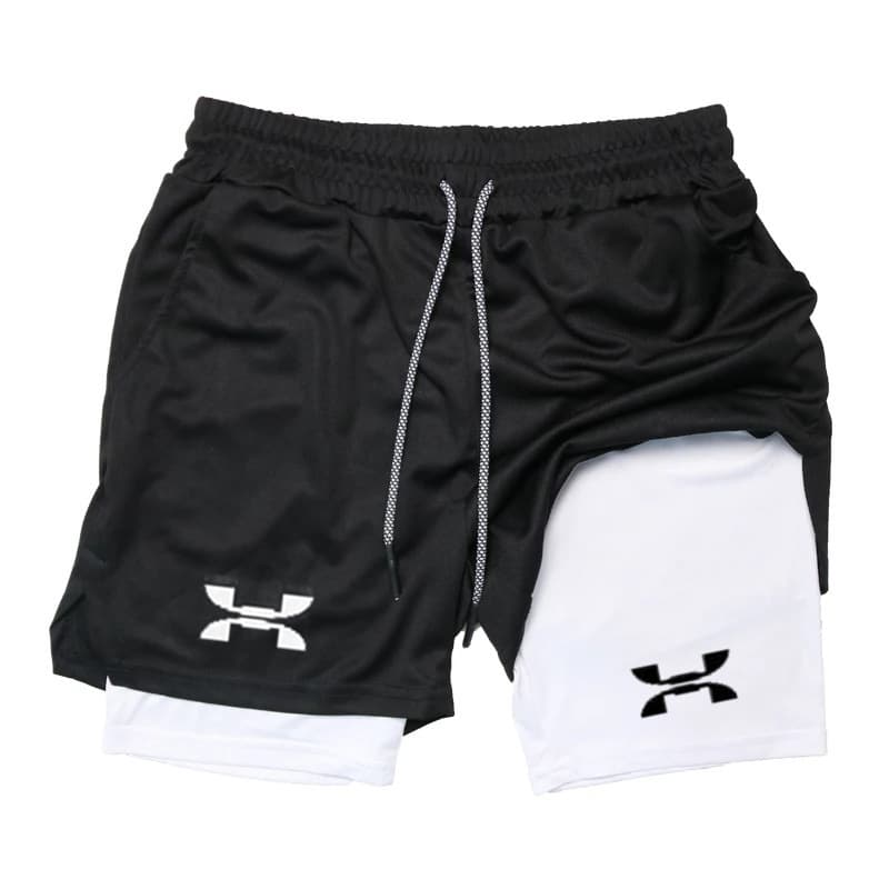 New Men's Running Shorts Gym Sports Shorts 2 in 1 Quick Drying Training Gym Suitable Summer Shorts