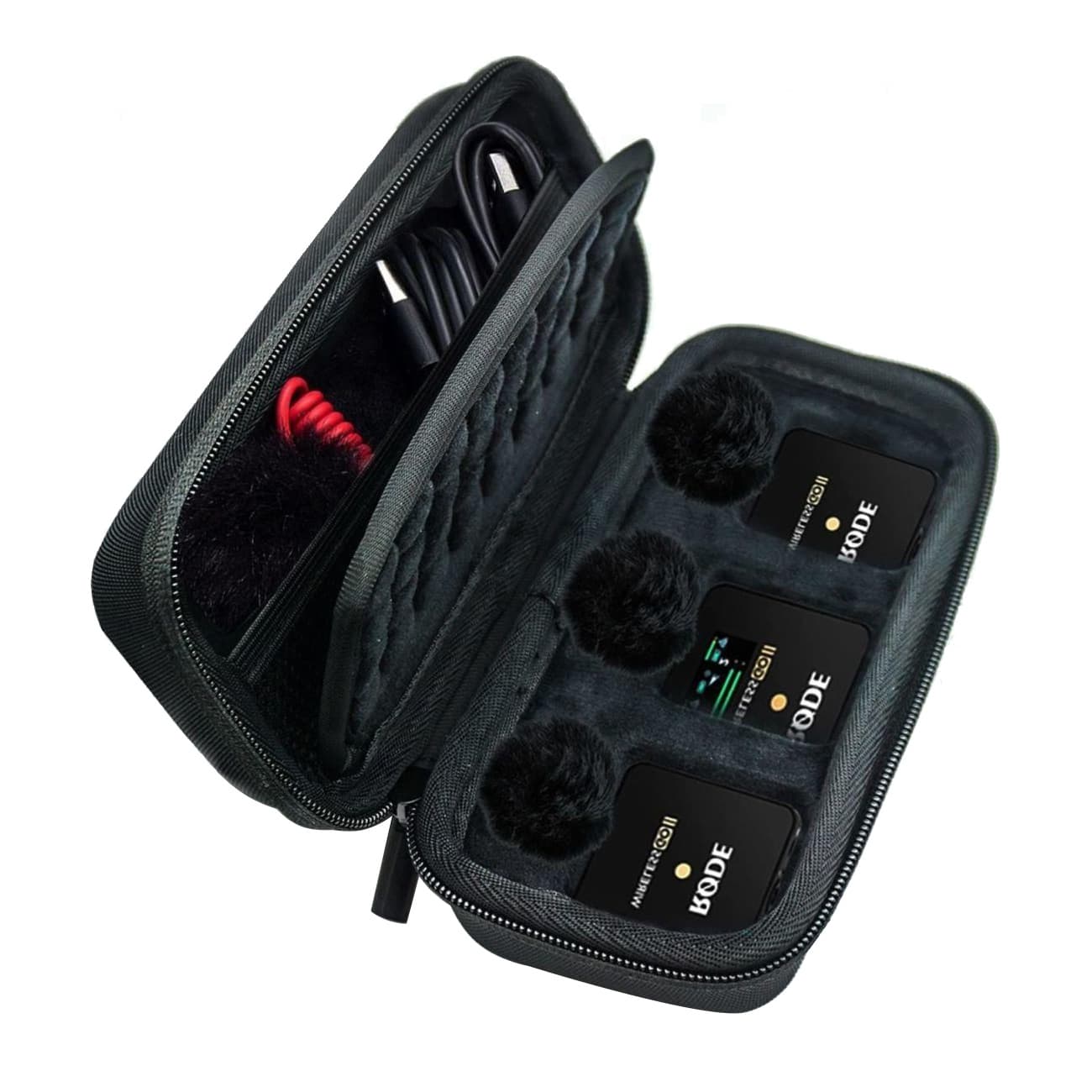 Storage Case for RODE Wireless GO II Microphone, Dual Transmitter Lavalier Protection Box, Portable Carrying Case for RODE Go 2