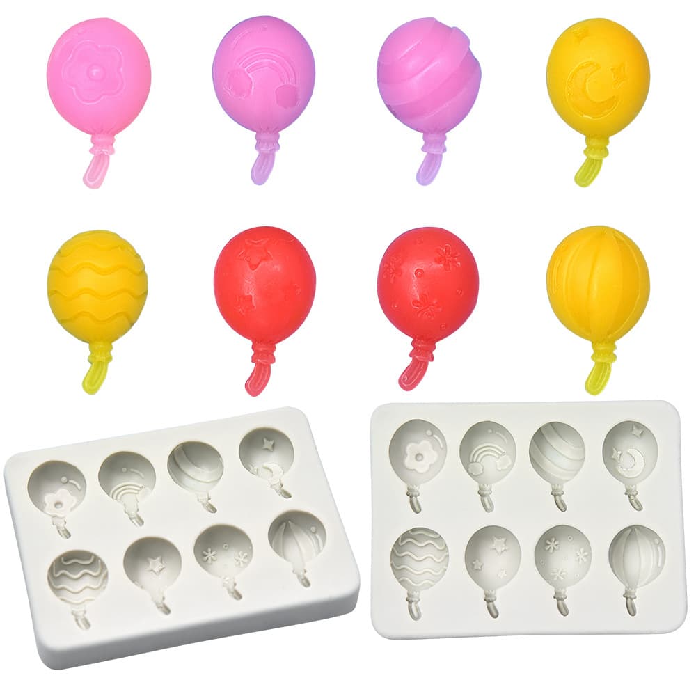 8 consecutive balloon shaped fondant chocolate molds, glue plaster aromatherapy cake decoration DIY handmade silicone molds