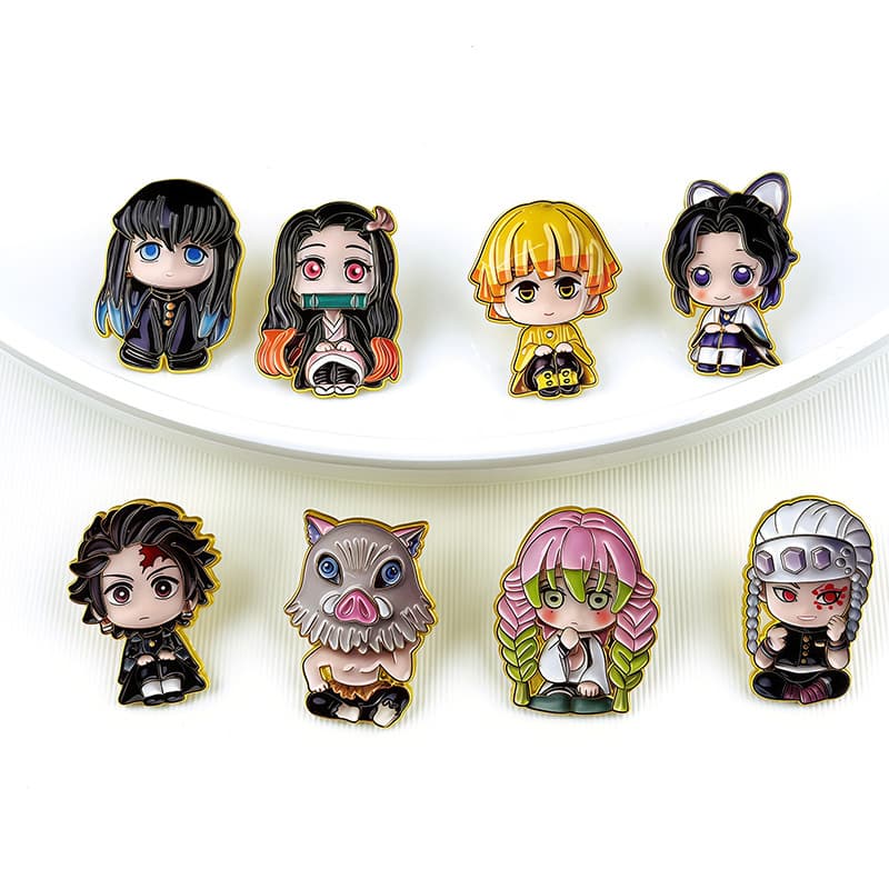 2026 Q version anime alloy brooch, cute cartoon badge peripheral accessories, creative personalized trendy jewelry