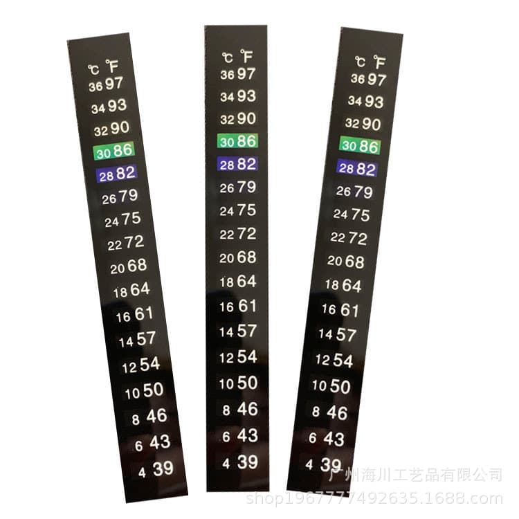 LCD sensor color-changing temperature patch, temperature measuring patch, color-changing thermometer, fish tank thermometer patch, 4-36 degrees