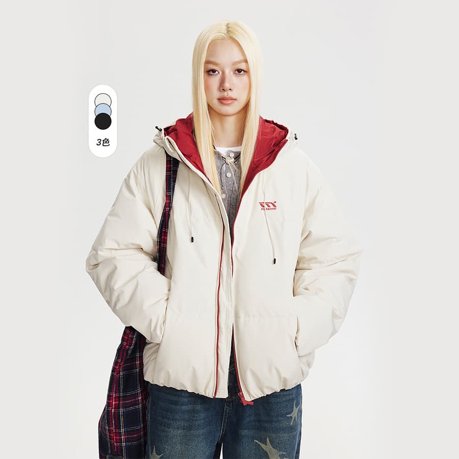 CATTEE White Duck Down Thickened Warm Stand Collar Down Jacket Coat Men and Women Winter New Simple Couples Coat Trendy