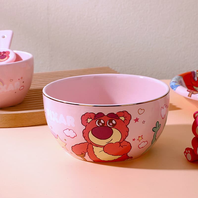 Strawberry Bear genuine drinking cup children's tableware rice bowl baby high temperature resistant cartoon infant drinking cup