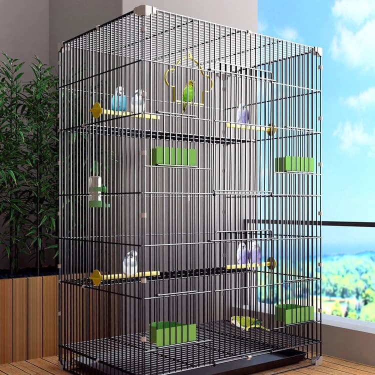 Bird cage parrot cage large extra large tiger skin black phoenix thrush embroidered eyes starling outdoor new ecological villa