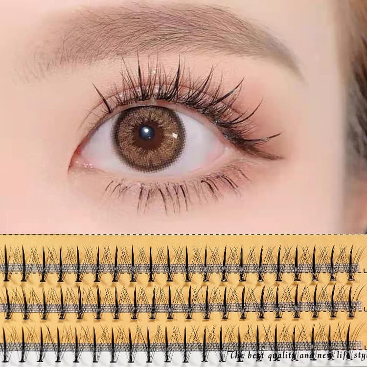 Internet Celebrity Fairy Tuft Eyelashes Self-Lash Extension Shaping Sandwich Tuft 10 Strands Soft Flower Fiber Tuft Fairy Style Eyelashes