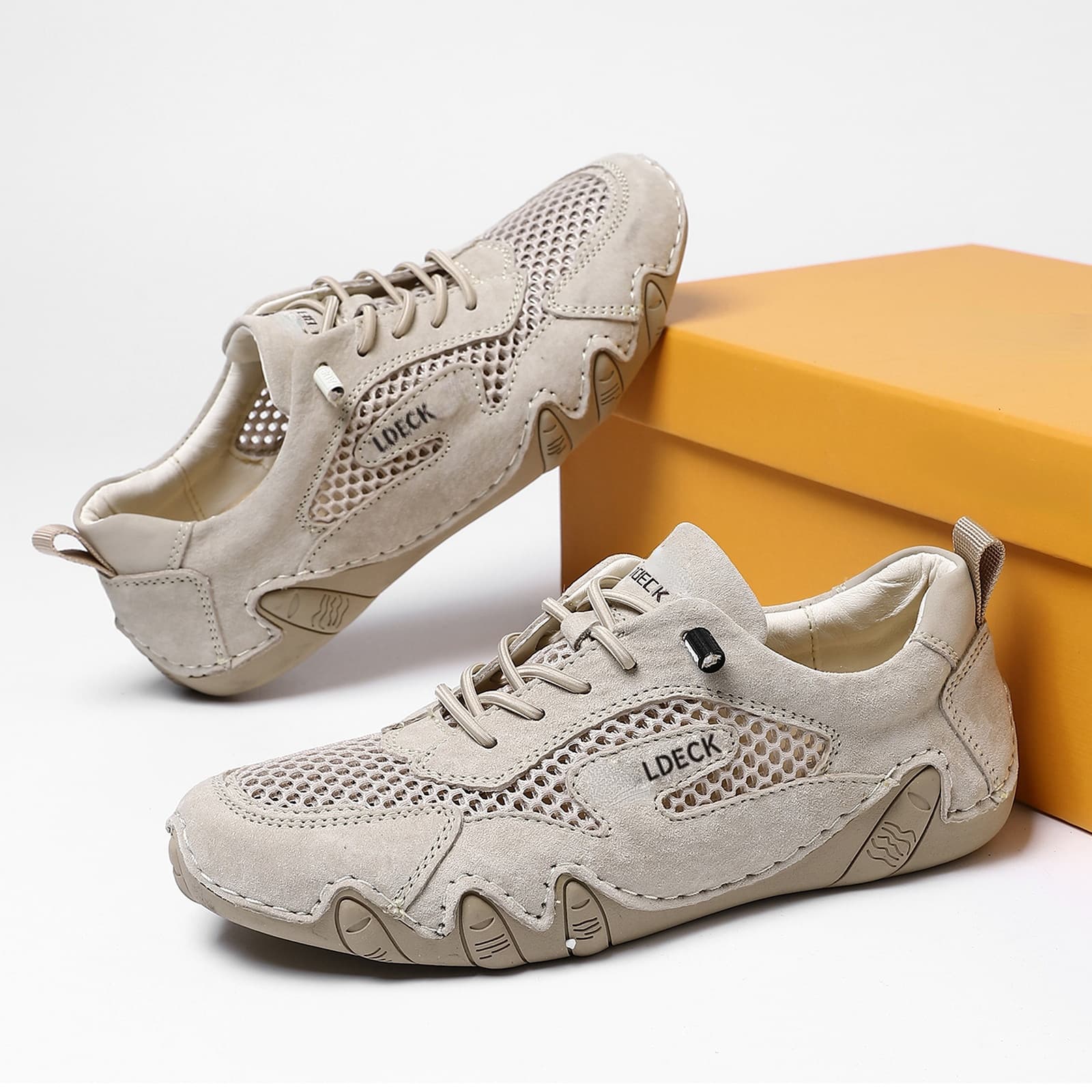 LDECK Cross-border Amazon Hot-selling Large Size Men's and Women's Outdoor Casual Shoes Summer Breathable Mesh Sports Shoes
