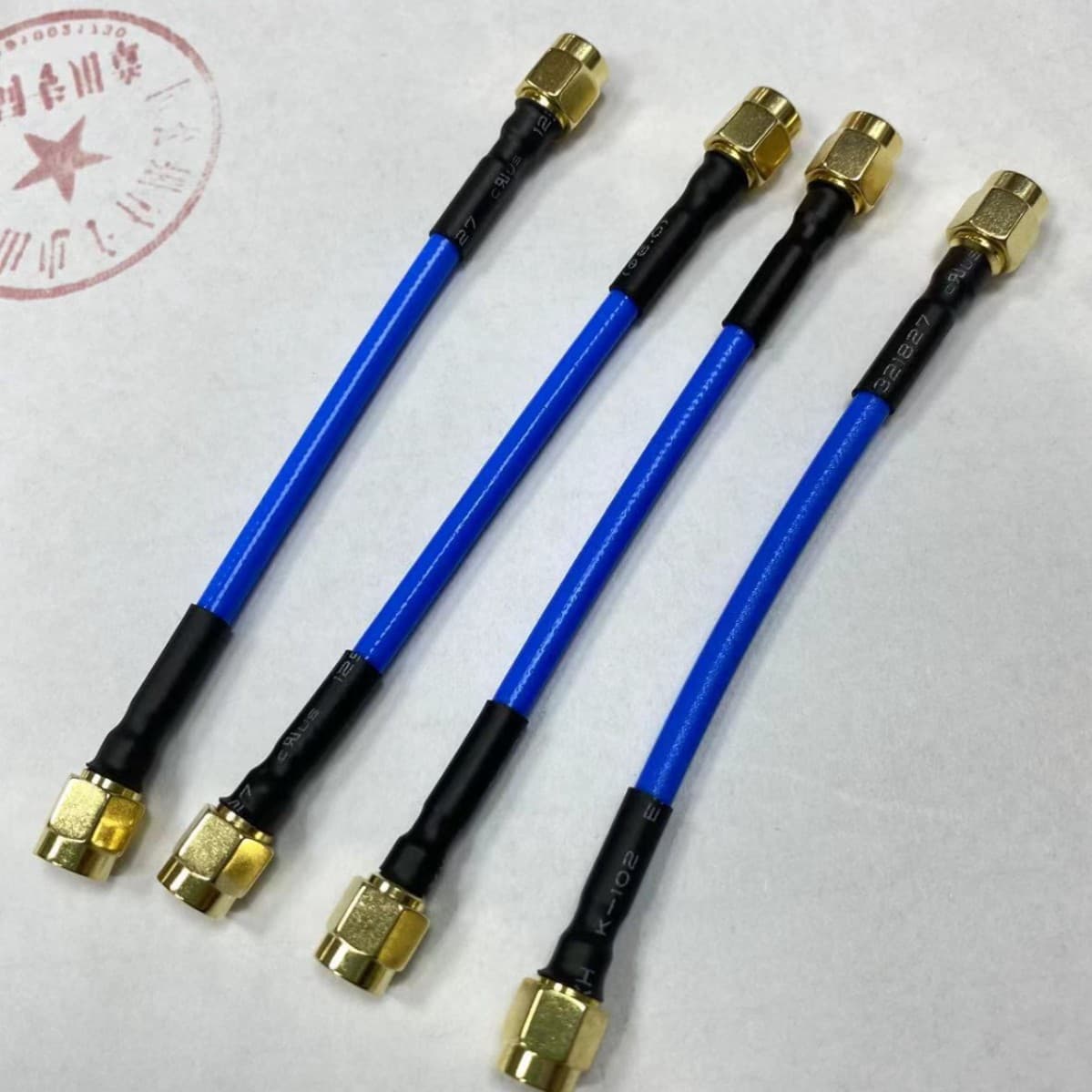 RG402 Blue Semi-Flexible High-Frequency RF Feeder Cable, SMA Male (Inner Thread, Inner Pin) Straight to SMA Male (Inner Thread, Inner Pin) Straight