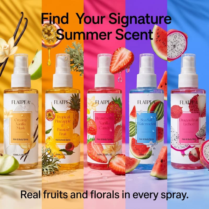Cross-border Best-seller Colorful Fruit Perfume Spray Series, Fresh Fruity Scent, Long-lasting Fragrance, In-stock Wholesale